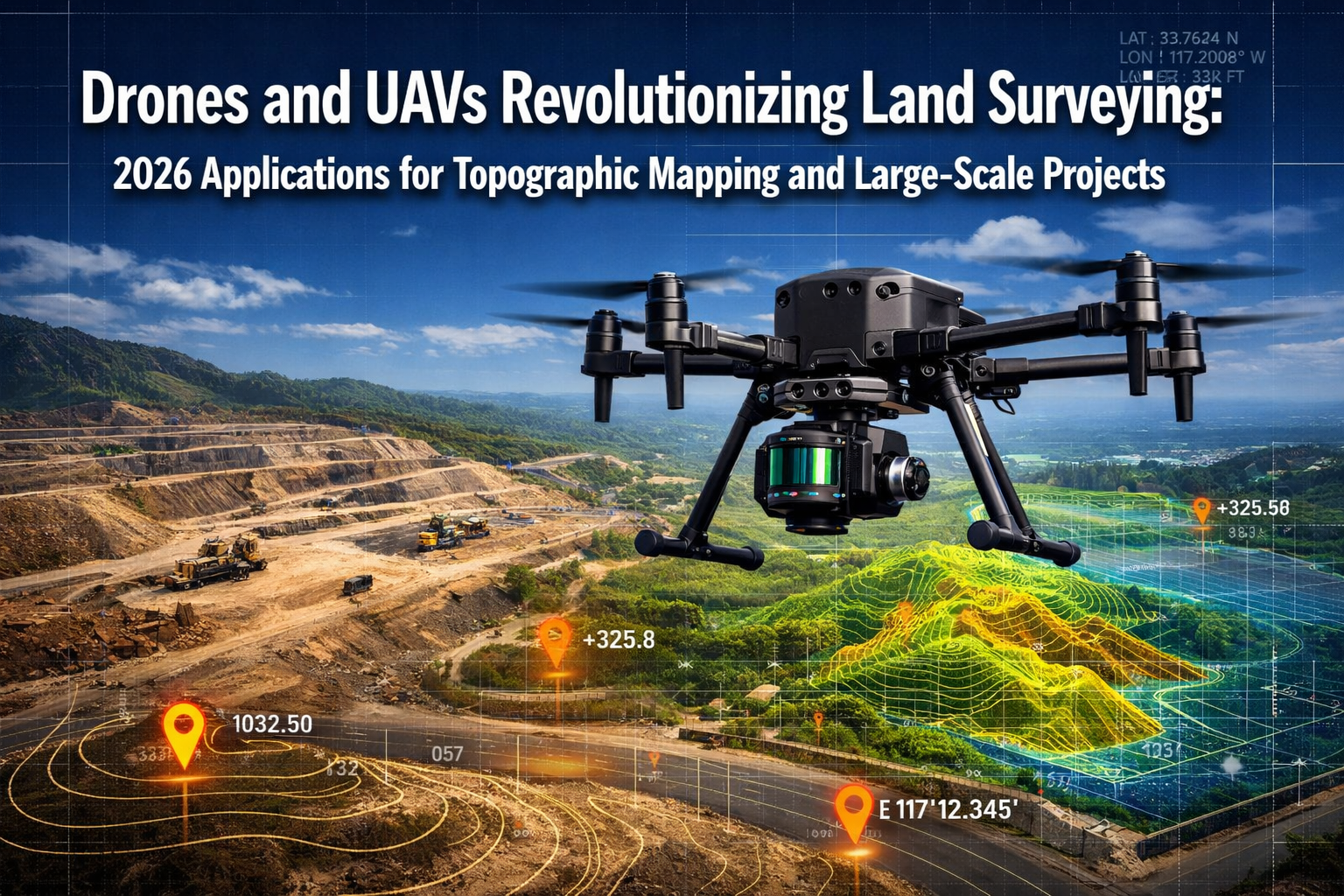 Drones and UAVs Revolutionizing Land Surveying: 2026 Applications for Topographic Mapping and Large-Scale Projects