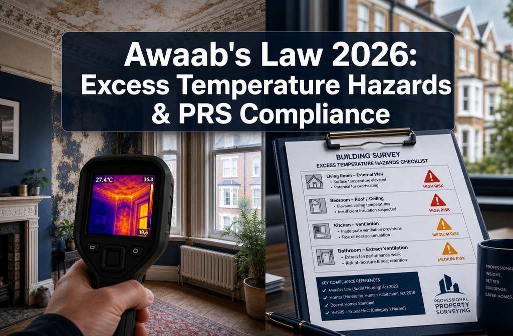 Building Survey Checklists for Excess Temperature Hazards: Awaab’s Law 2026 PRS Compliance in Overheated Conversions