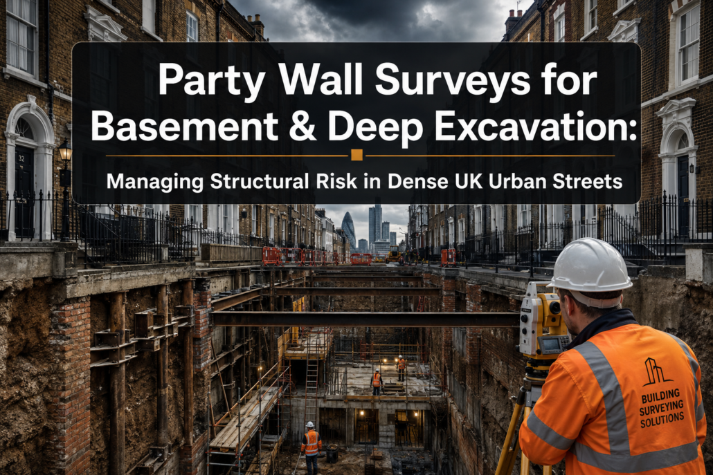 Party Wall Surveys for Basement and Deep Excavation Projects: Managing Structural Risk in Dense UK Urban Streets