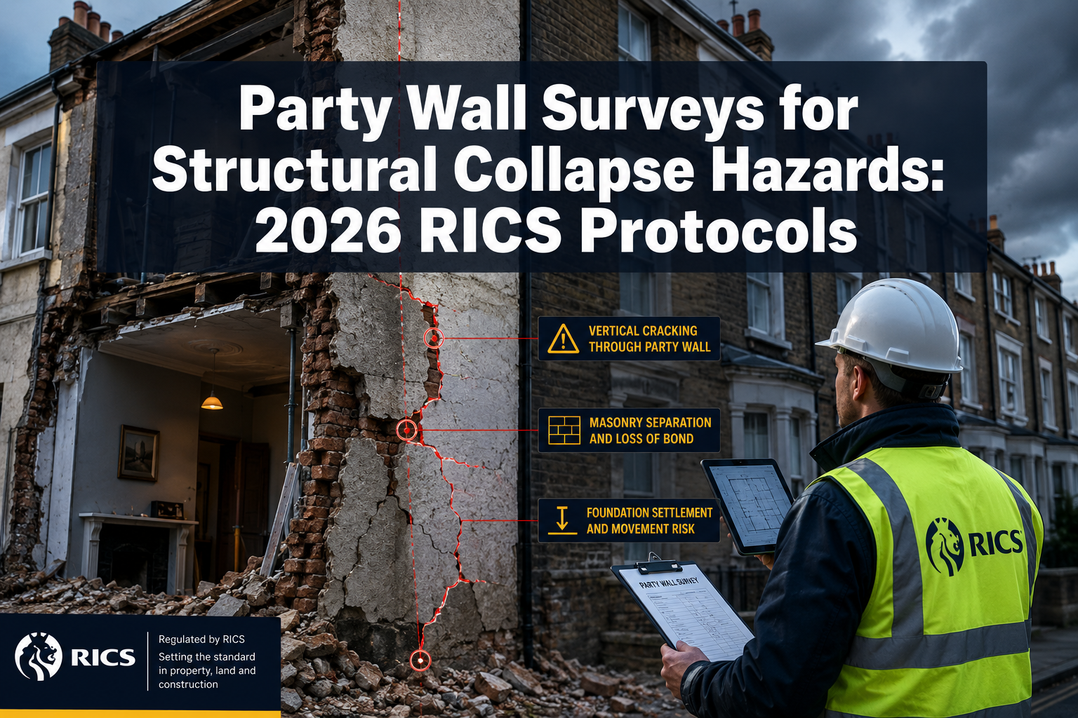 Party Wall Surveys for Structural Collapse Hazards: 2026 RICS Protocols Under Awaab’s Law Retrofit Mandates