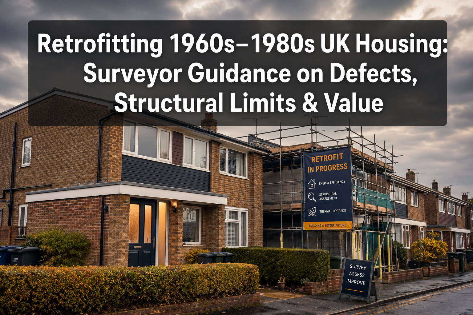How Chartered Surveyors Should Advise on Retrofitting 1960s–1980s UK Housing: Common Defects, Structural Limits and Value Impact