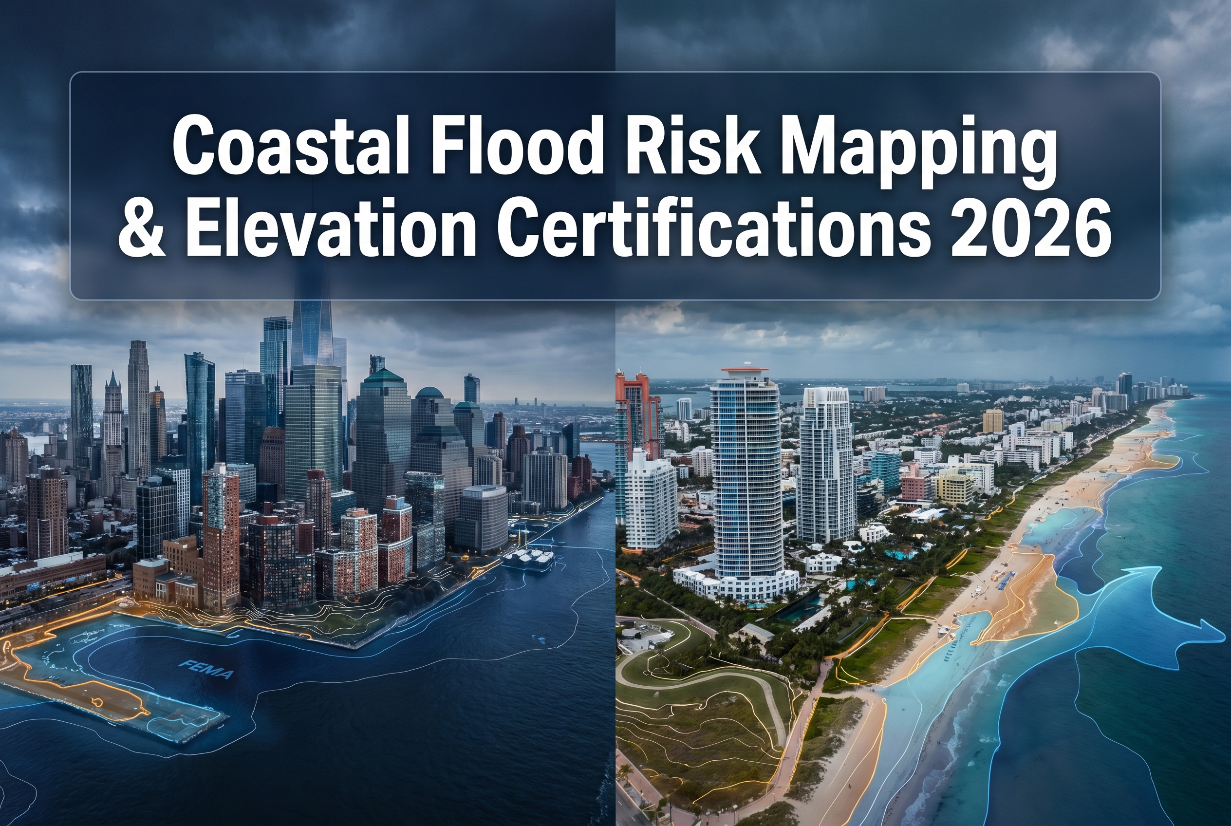 Surveying Jersey City and Miami's 2026 Boom: Coastal Flood Risk Mapping and Elevation Certifications
