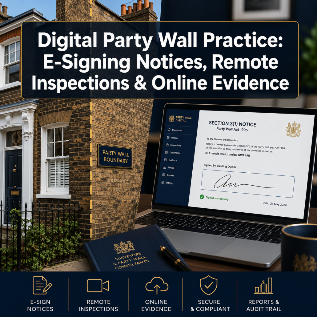 Digital Party Wall Practice: E-Signing Notices, Remote Inspections, and Online Evidence in Modern Awards